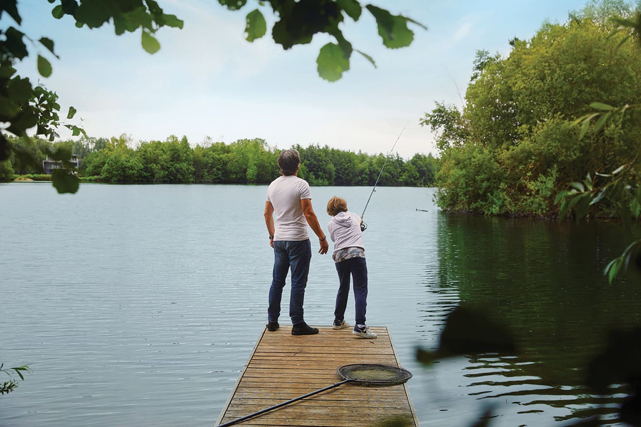 father and son fishing